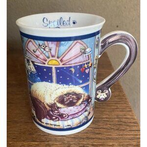 Vtg Spoiled Rotten Cat Mug Danbury Mint Porcelain Gary Patterson Comical Cats